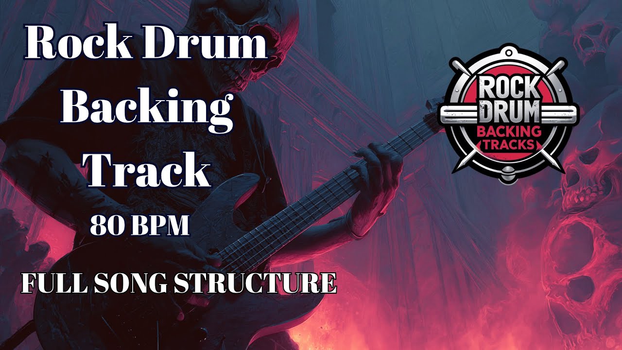 80 BPM Rock Drum Track – Slow Steady Groove