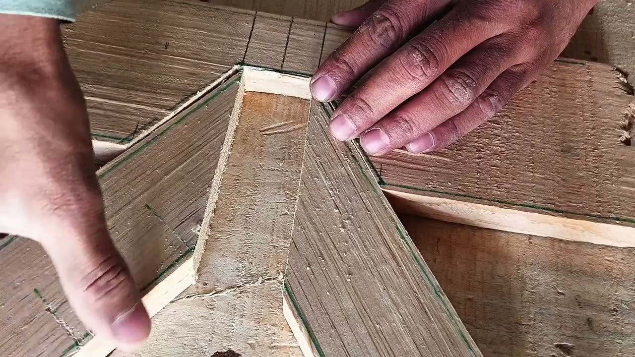 V shape wooden joints using some tricks, // wood working joinery techniques /