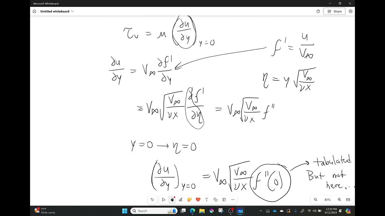 Deriving the Skin Friction Equation for Laminar Flow