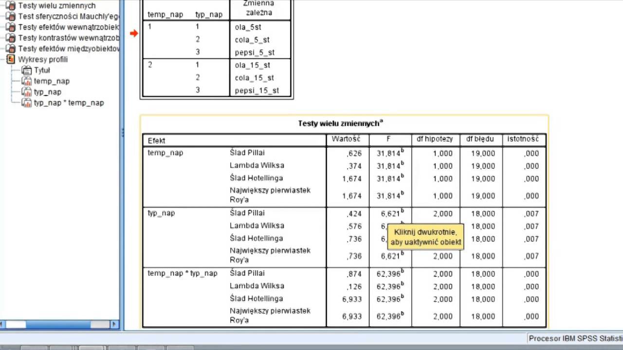 Wieloczynnikowa ANOVA Wewnątrzgrupowa - Instruktaż