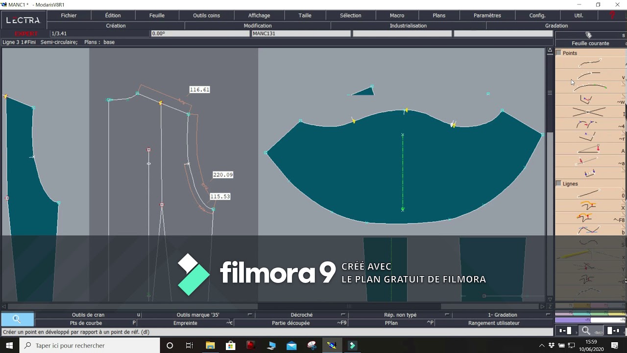 Construction de la manche pour faciliter la gradation sur Lectra (Expert)