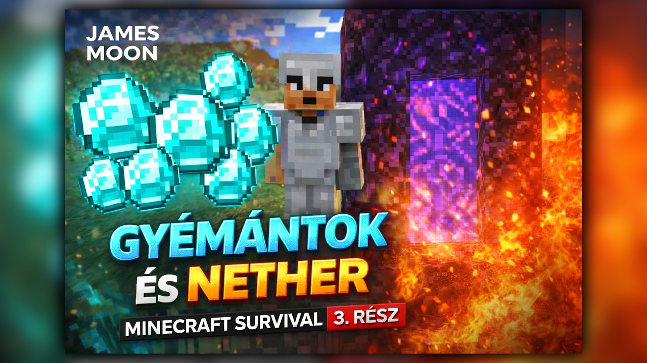 Minecraft Survival - Gyémántok és Nether [ep. 03]