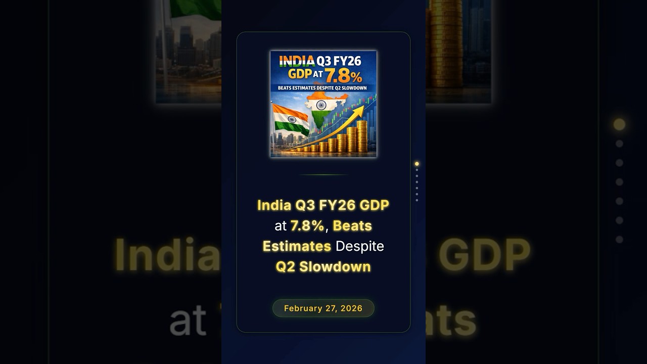 India Q3 FY26 GDP at 7.8%, Beats Estimates Despite Q2 Slowdown #stockmarketindia #businessnews