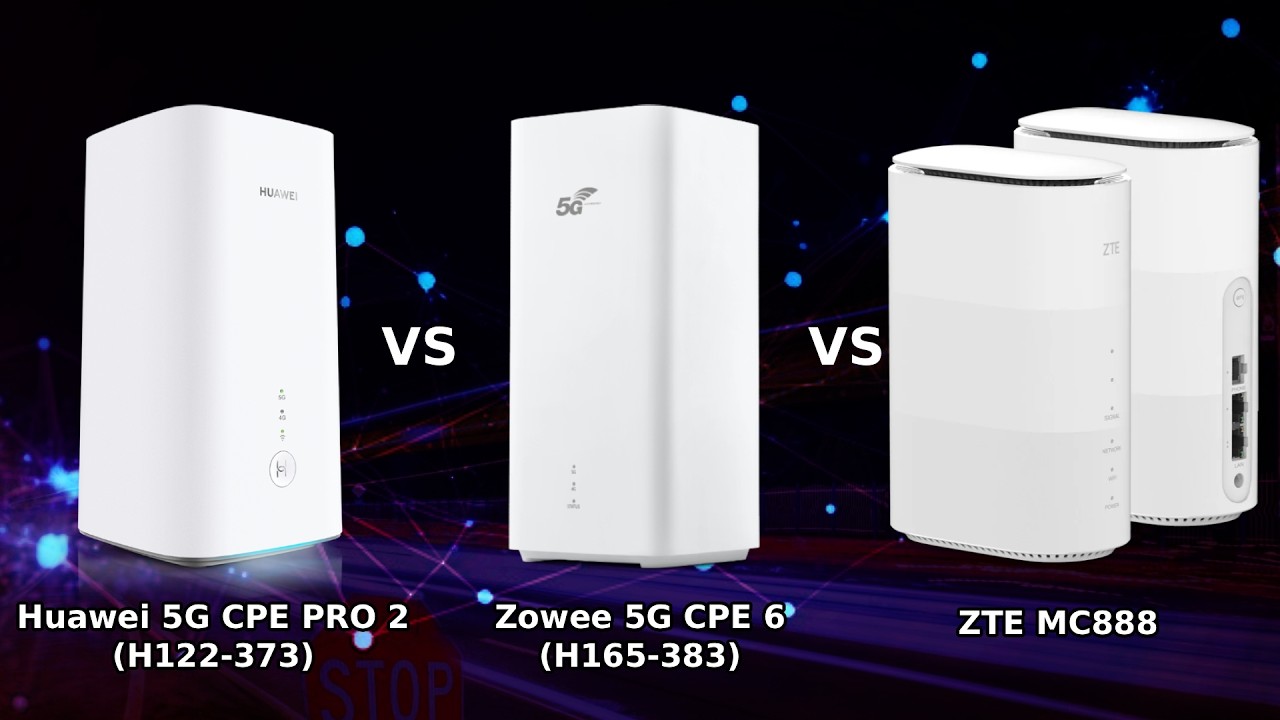 Huawei 5G CPE Pro 2 vs Zowee 5G CPE 6 vs ZTE MC888 - porównanie prędkości w LTE i 5G Orange, Plus TM