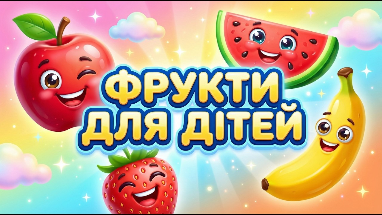 Розвиваючі мультики для малюків 🍎 Фрукти | Навчальний мультфільм українською