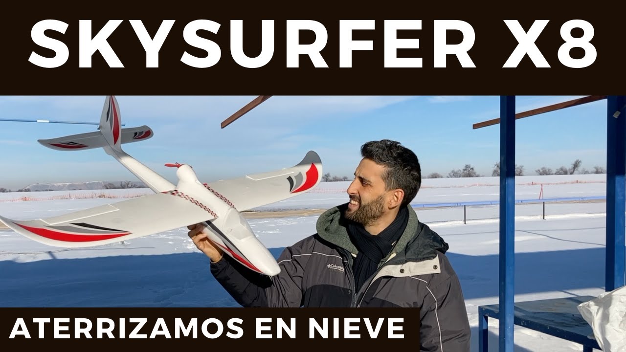 Sky Surfer X8 - Vuelo sobre Nieve y Montaje | Avión Planeador RC