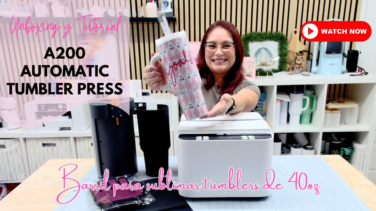 HTVRONT A200 Prensa Automatica Tumblers Regulares y 40oz.