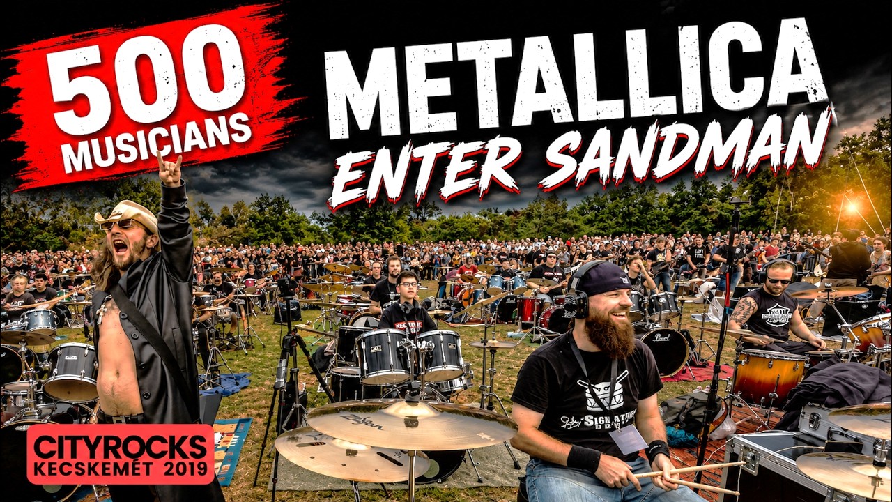 Enter Sandman (METALLICA) - 500 musicians (The biggest rock flashmob in Central Europe)  @CITYROCKS