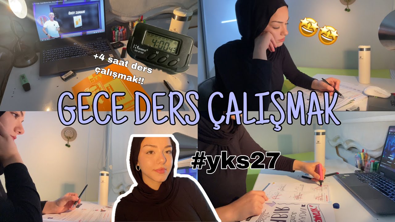 GECE DERS ÇALIŞMAK !! 📚 / +4 SAAT ÇALIŞALIM 🫶🏻 / #yks27 VLOG 🫡 | Özlem Duru 