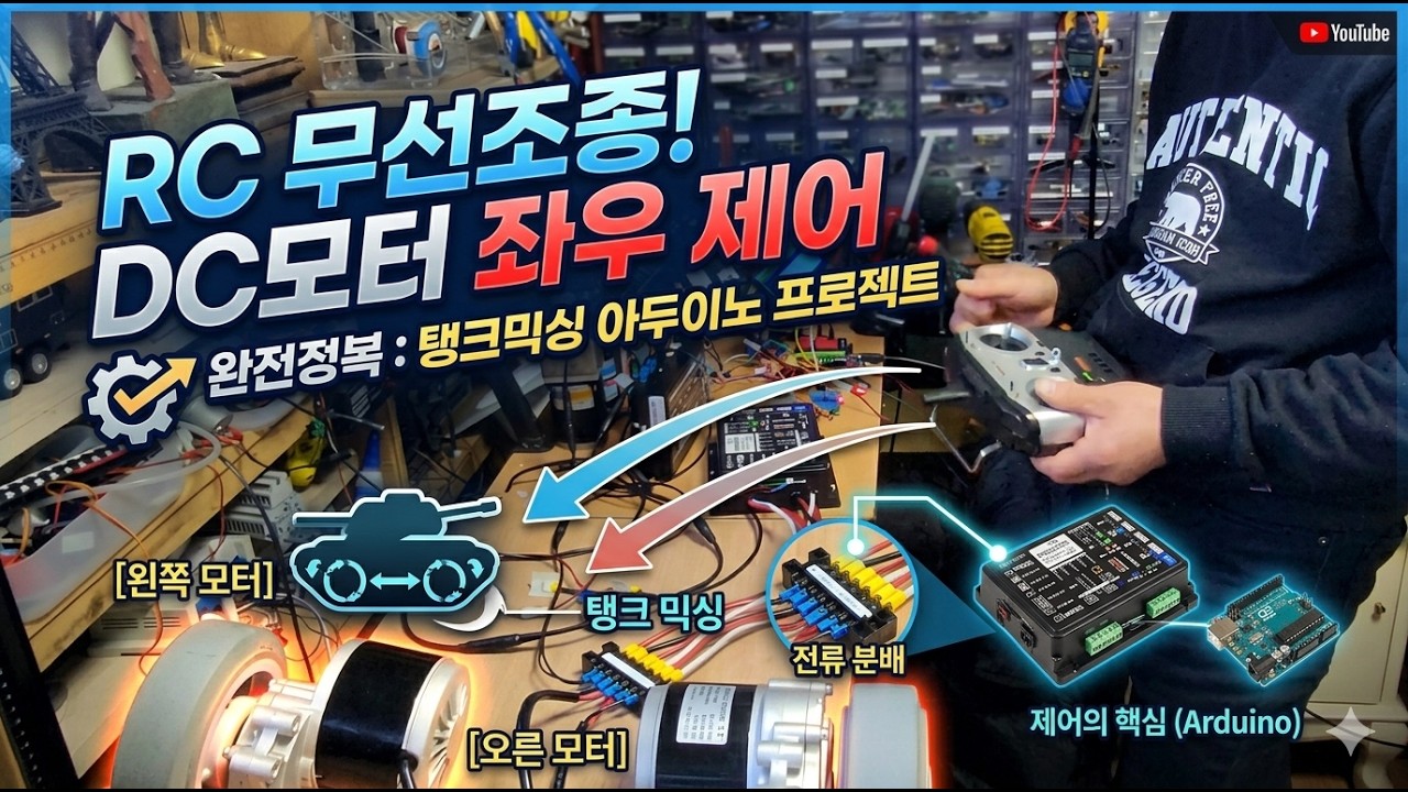 RC 무선조종으로 DC모터 좌우 바퀴 제어하기｜탱크믹싱 아두이노 프로젝트
