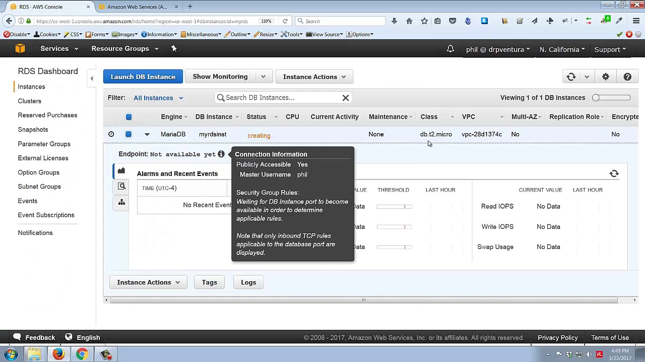 Creating a MariaDB database in Amazon RDS using SSL