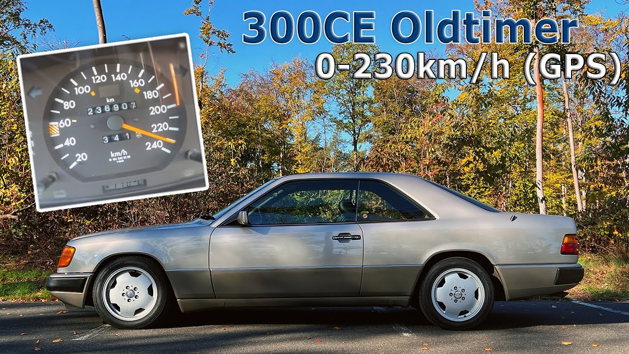 1991 Mercedes-Benz W124 300CE 0-230km/h Oldtimer Top Speed GPS acceleration