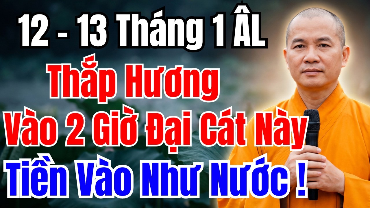 12-13 THÁNG 1 ÂM LỊCH : THẮP HƯƠNG VÀO 2 GIỜ ĐẠI CÁT NÀY, CẢ NĂM MAY MẮN, TIỀN VÀO ĐẦY NHÀ