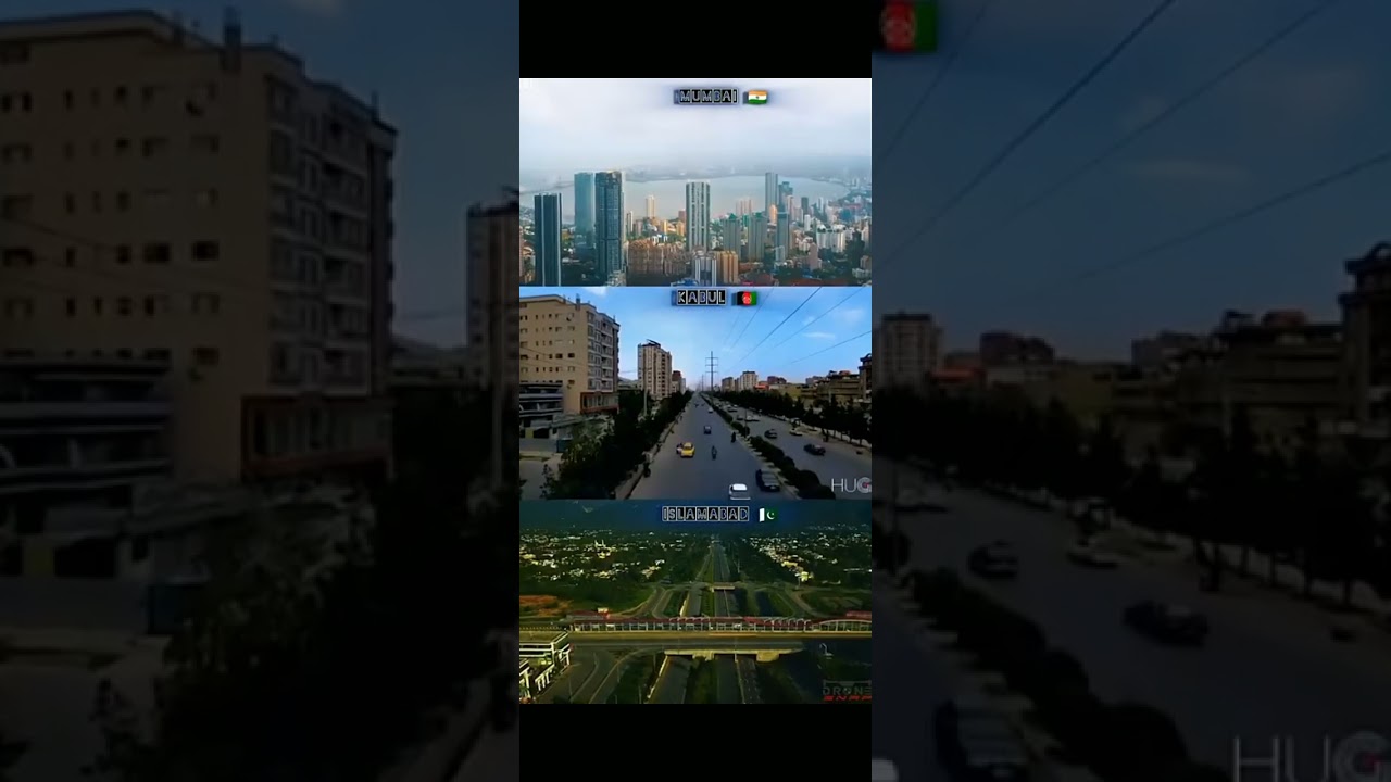 Mumbai vs kabul vs Islamabad sky dron view #city #india #mumbai