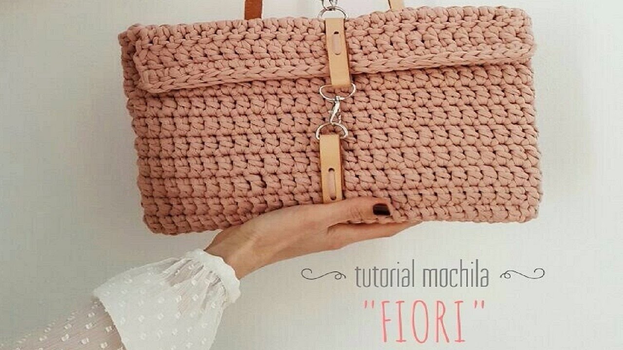 tutorial mochila de trapillo handmade con puntos de crochet