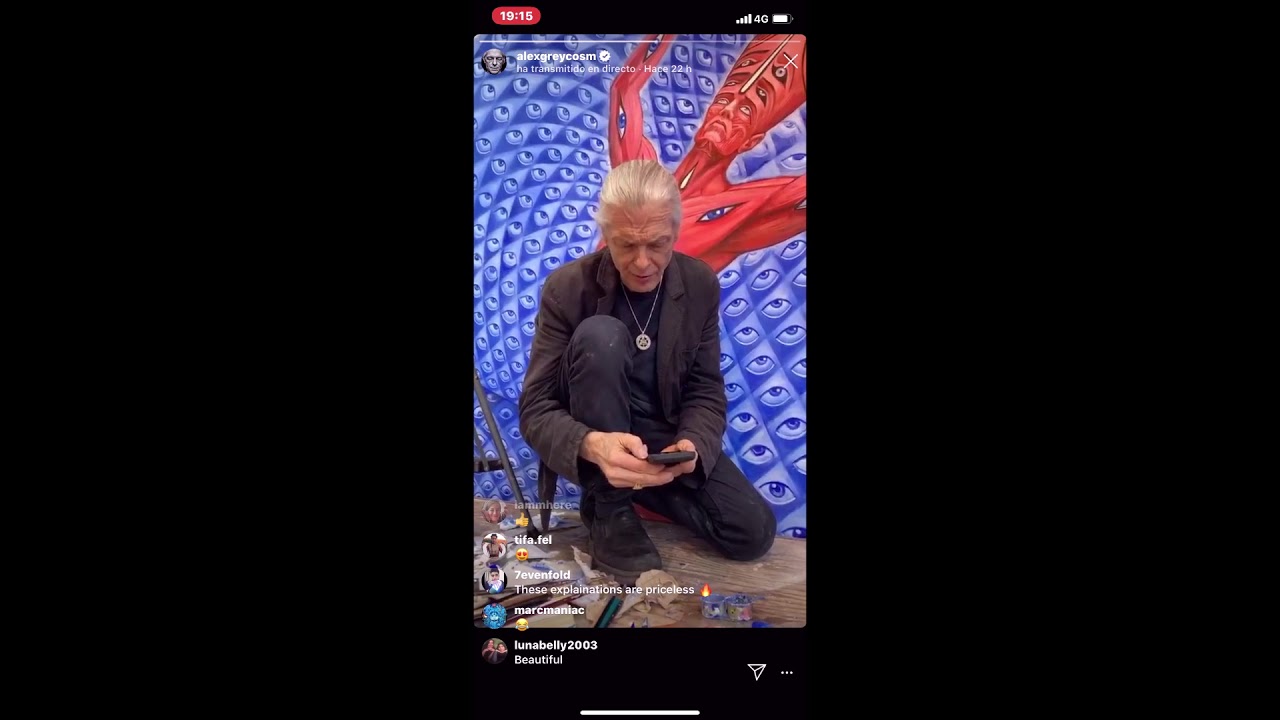 Alex Grey IG Live - The story and painting in progress of 