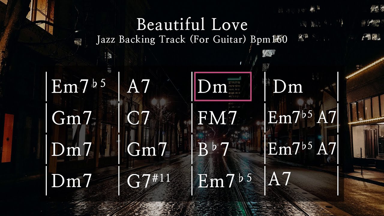 Beautiful Love /Jazz Backing Track / bpm 160 /For Guitar