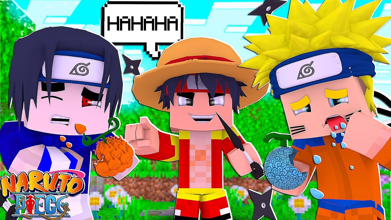 Minecraft : Naruto Piece - E SE O LUFFY CAÍSSE NO MUNDO DE NARUTO E VIRASSE UM NINJA? Ep. 1