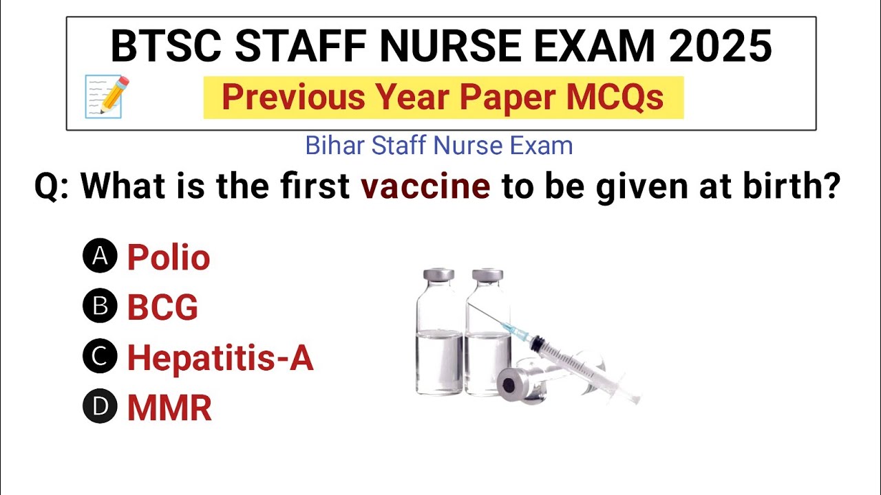 bihar btsc staff nurse question paper 2025 | btsc staff nurse previous year question paper | btsc