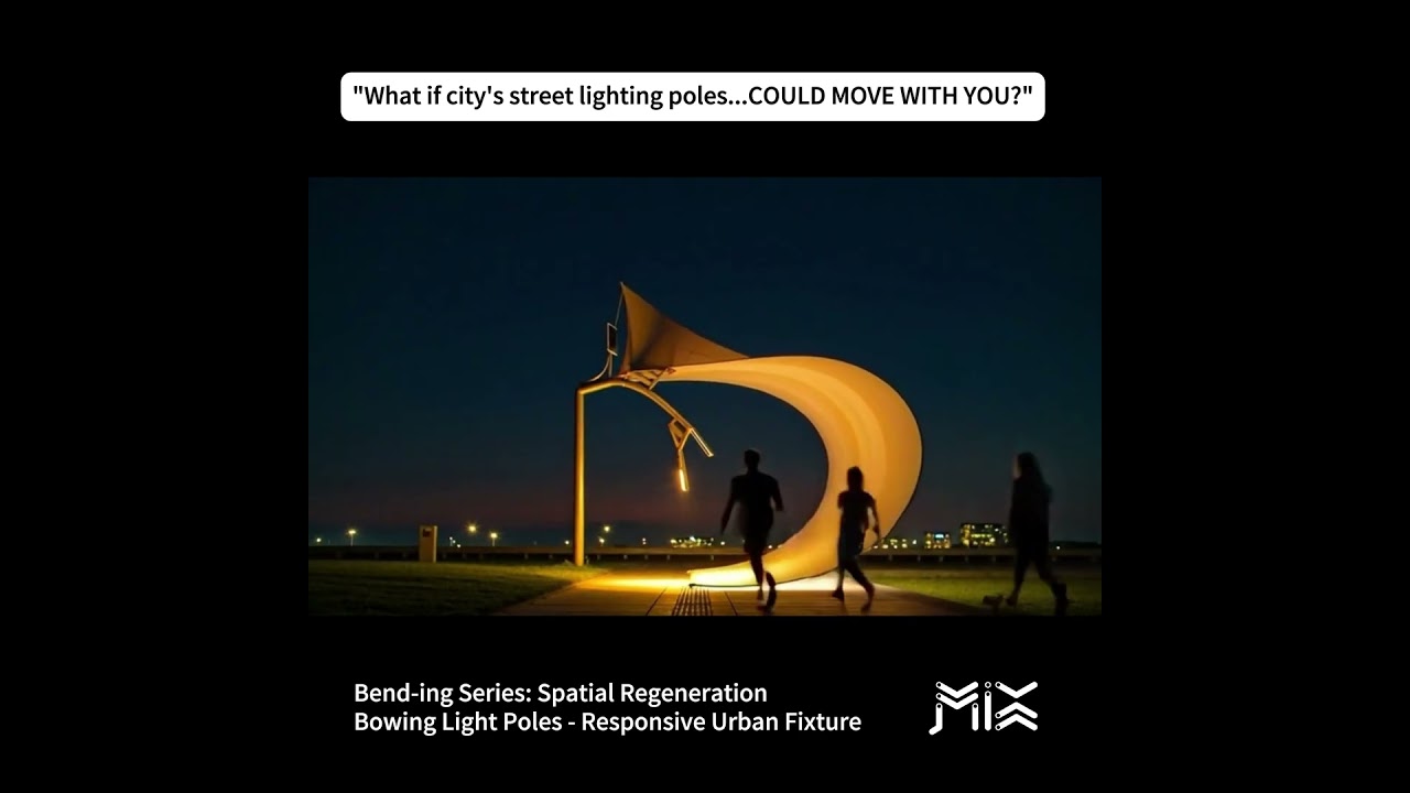 BEND-ING: The Bowing Light Poles (Responsive Urban Fixture) | Spatial Regeneration | AI Generated