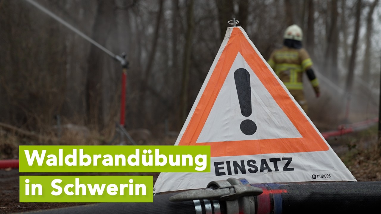 Katastrofenschutz&uuml;bung w Schwerinie &ndash; Waldbrand mit Munitionsrisiko