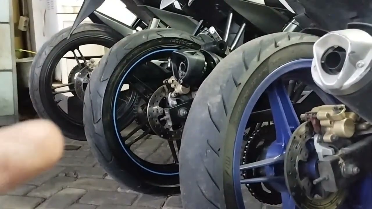 perbandingan ukuran ban 110/70 , 120/70 , 130/70  di velg 3,5 inc #vixion #banmotor