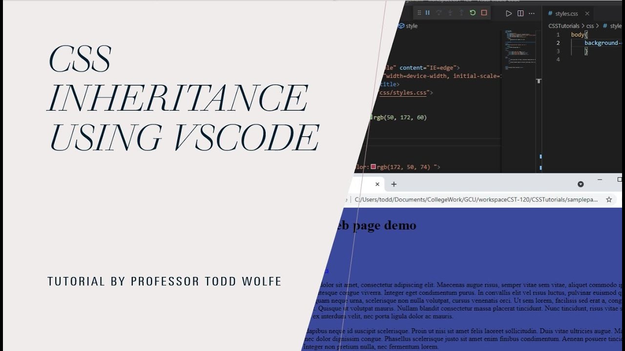 VSCode Tutorial: Cascading Stylesheets (CSS) Inheritance