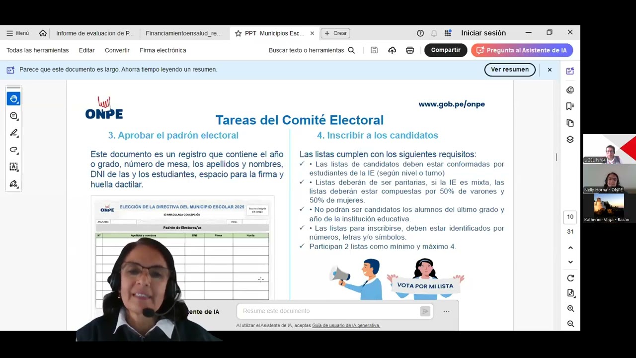 ASISTENCIA TÉCNICA EN PROCESO DE ELECCIÓN DEL MUNICIPIO ESCOLAR 2025