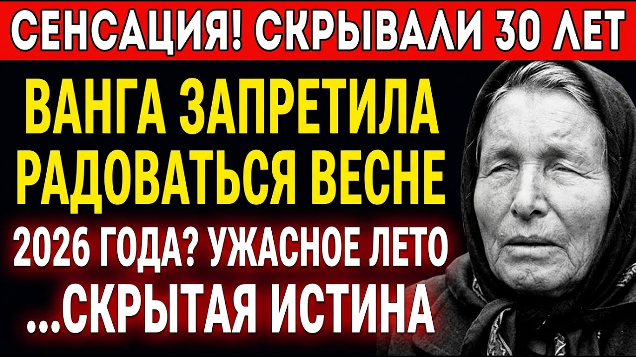 Скрывали 30 лет:почему Ванга запретила радоваться весне 2026 года и что на самом деле ждет мир летом