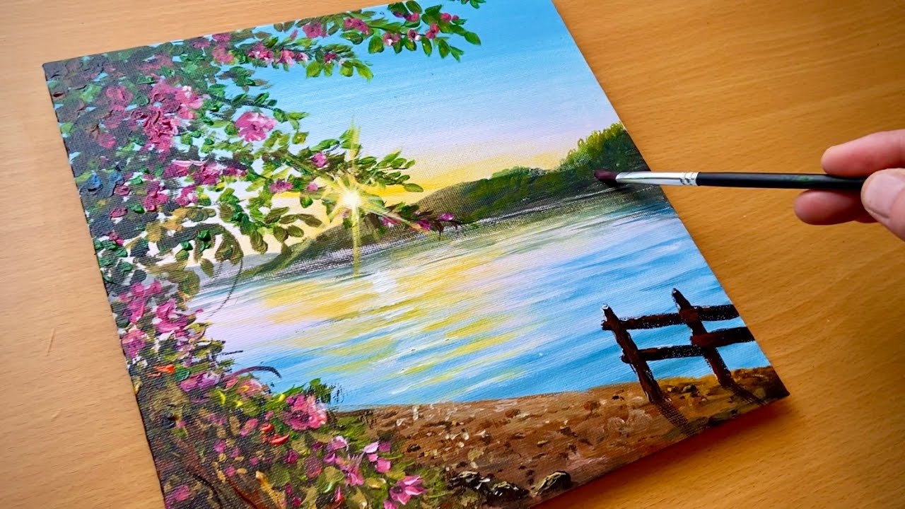 Painting a Sunrise / Acrylic Painting for Beginners / Step by Step