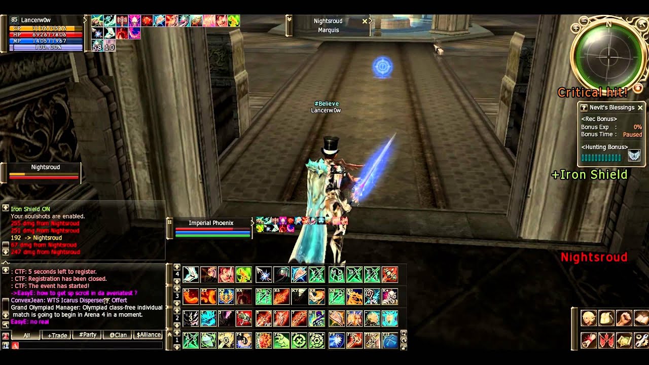 Lineage II Phoenix Knight Lancerw0w May - June 2014 Olympiad Fights Part 1