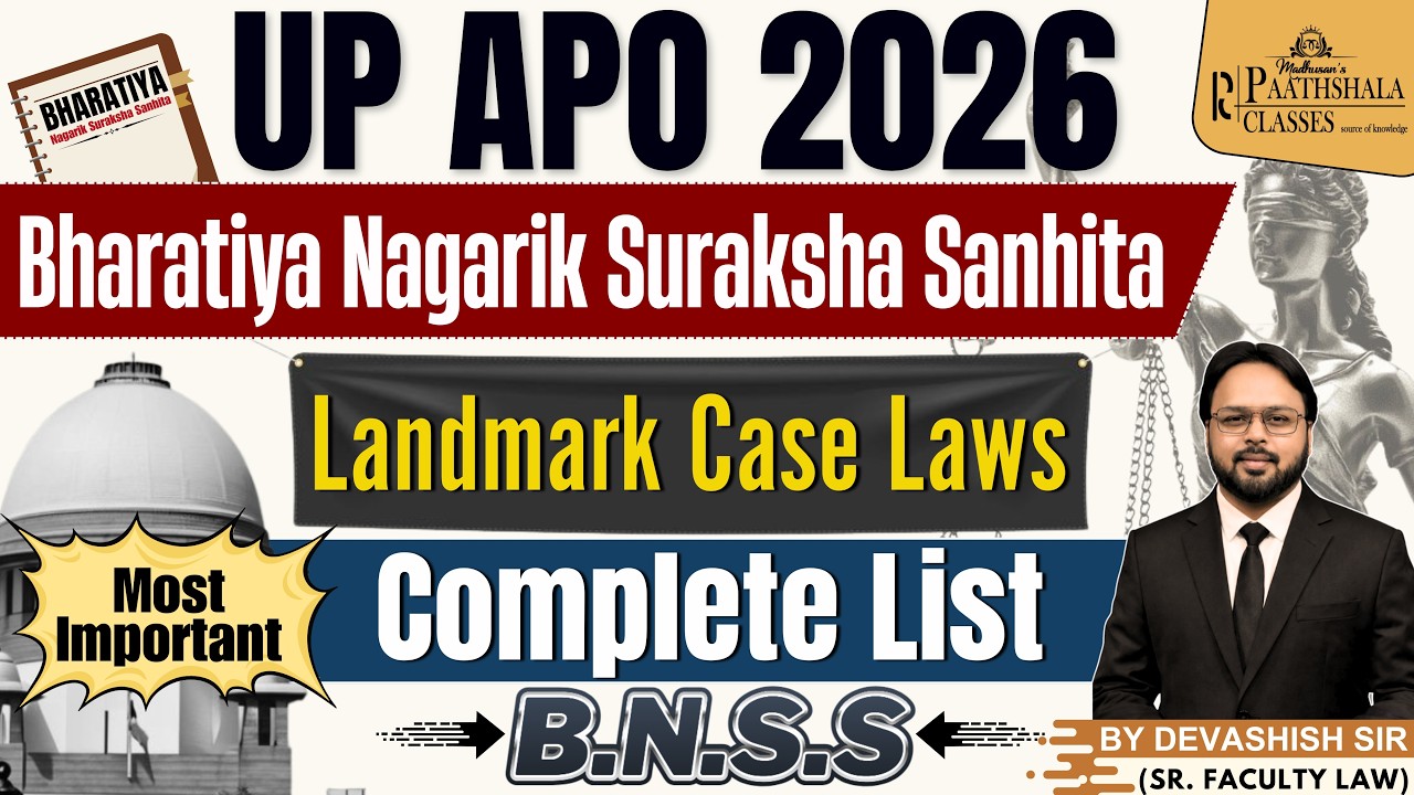 UP APO 2026 | BNSS Landmark Case Laws | Complete List for Exam 🔥