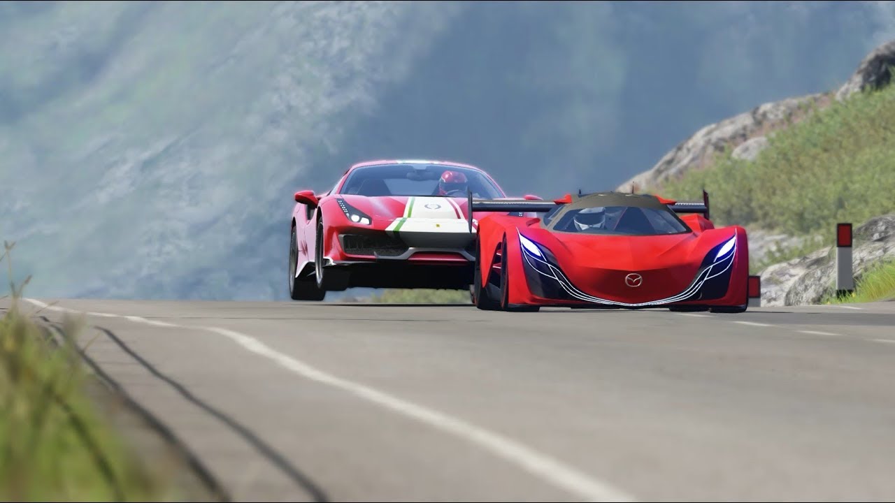Mazda Furai vs Ferrari 488 Pista at Highlands