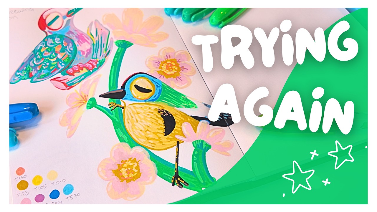STUDIO VLOG ♡ Cozy art days in the studio | Birbfest challenge, sketchbook art and filming reels