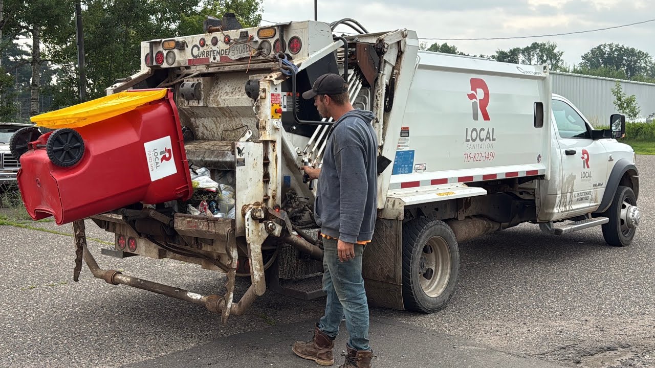 R Local Ram Curbtender Quantum Mini Rear Loader Garbage Truck