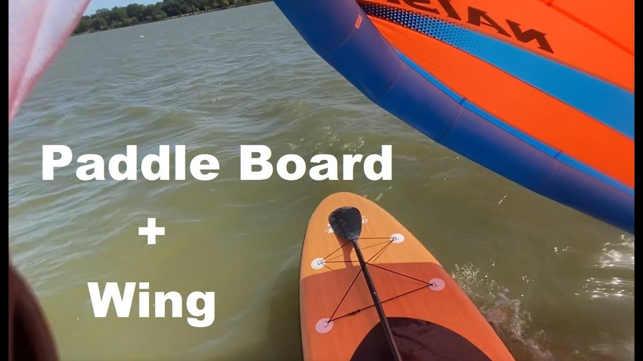 Paddle board wingsurfing on White Rock lake - SUP + Wing fun