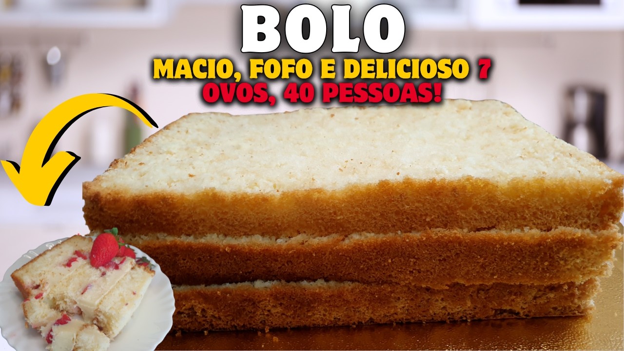 Bolo econômico para 40 pessoas: apenas 7 ovos derrete na boca!
