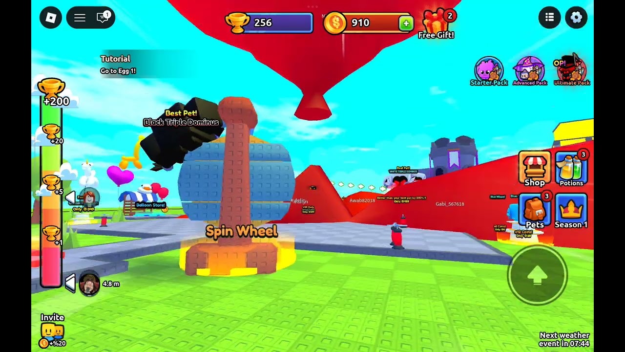 We played blow up and fall with my brother awab!