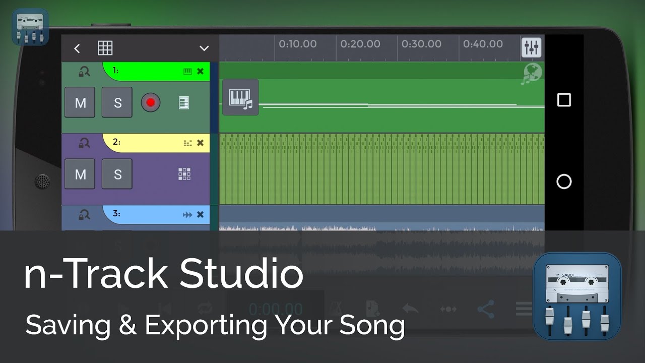 Сохранение и экспорт песни || Серия обучающих программ n-Track Studio для Android (для начинающих)