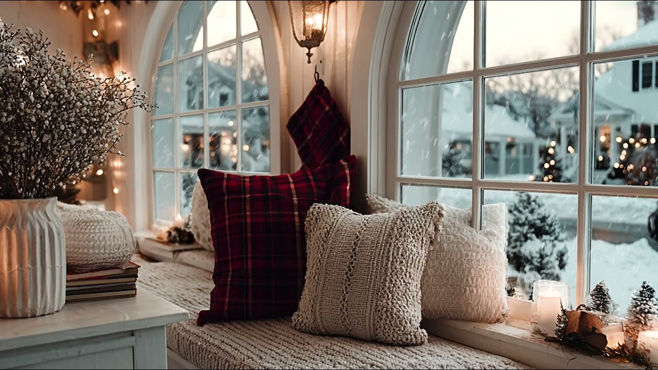 Cozy Winter Hut Escape ❄️🔥 Heavy Snowfall & Fireplace White Noise for Deep Sleep