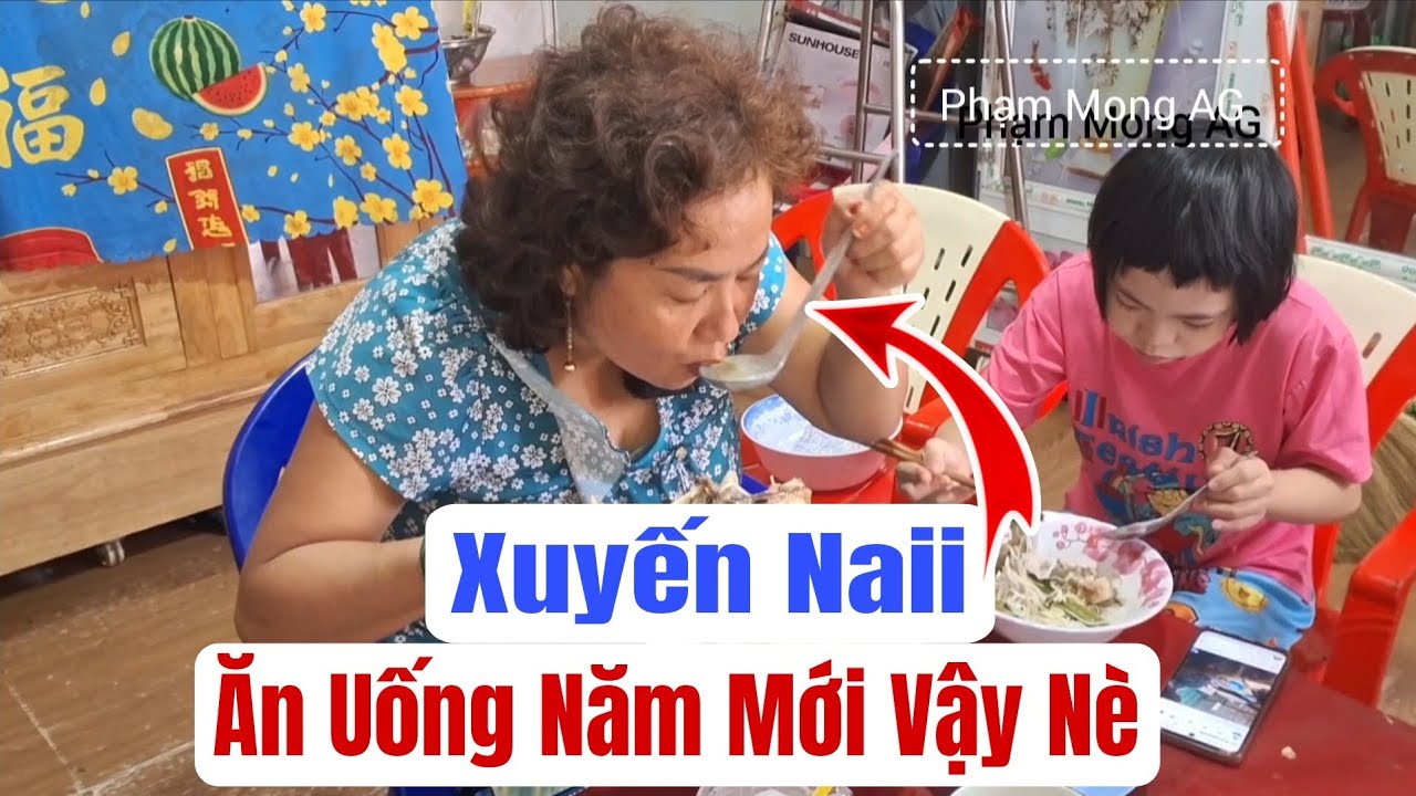 Xuyến Naii ăn uống kiểu năm mới vậy nè #phạmmongag #xuyennaii #emmai 