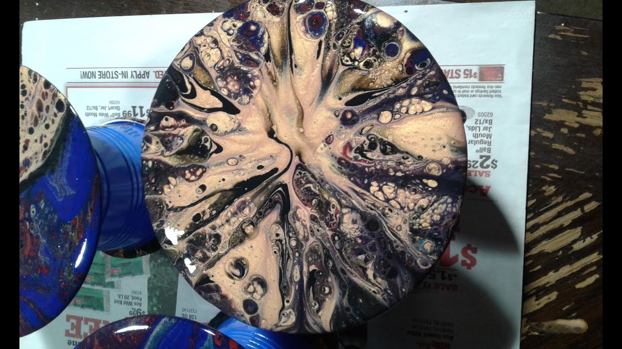 First Glass And CD Acrylic Pours