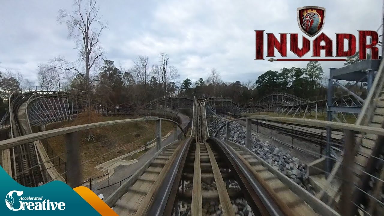InvadR horizon locked backwards on-ride 4K POV - Busch Gardens Williamsburg VA