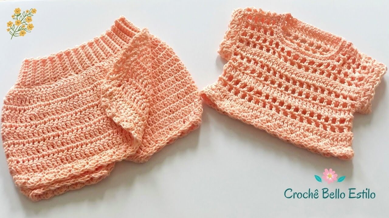 SHORT SAIA CONJUNTO DE CROCHE INFANTIL