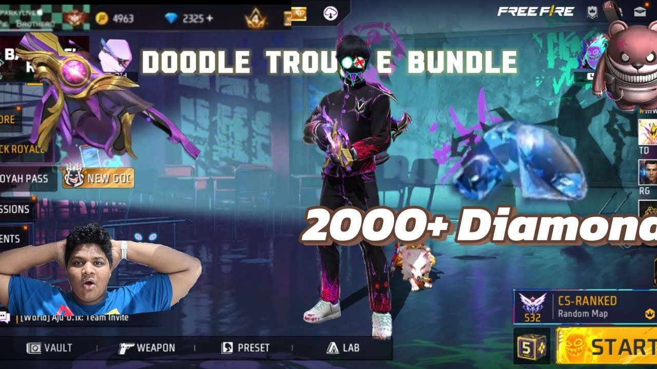 Spent 2000+ Diamonds പൊട്ടിച്ചേ😱📈📈|Doodle Trouble Bundle & Vector Skin|FF Events|Sparky 29 