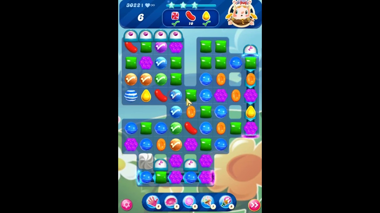 Gameplay Candy Crush Saga Level 3022 Get Sugar Stars, 22 Moves Completed, No Boosters