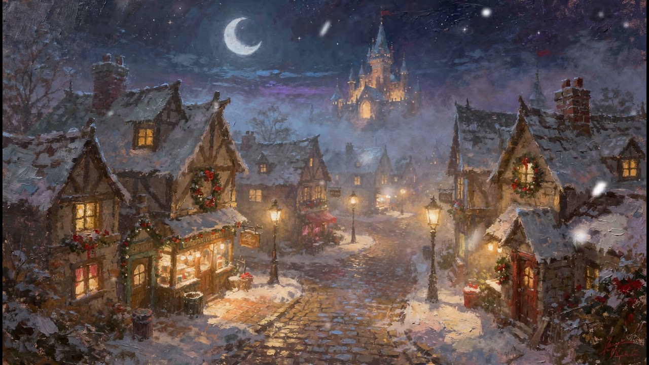Magical Winter Medieval Village Ambience, 2 Hours Snowy Fantasy Music for Study, Work, Relax & Peace