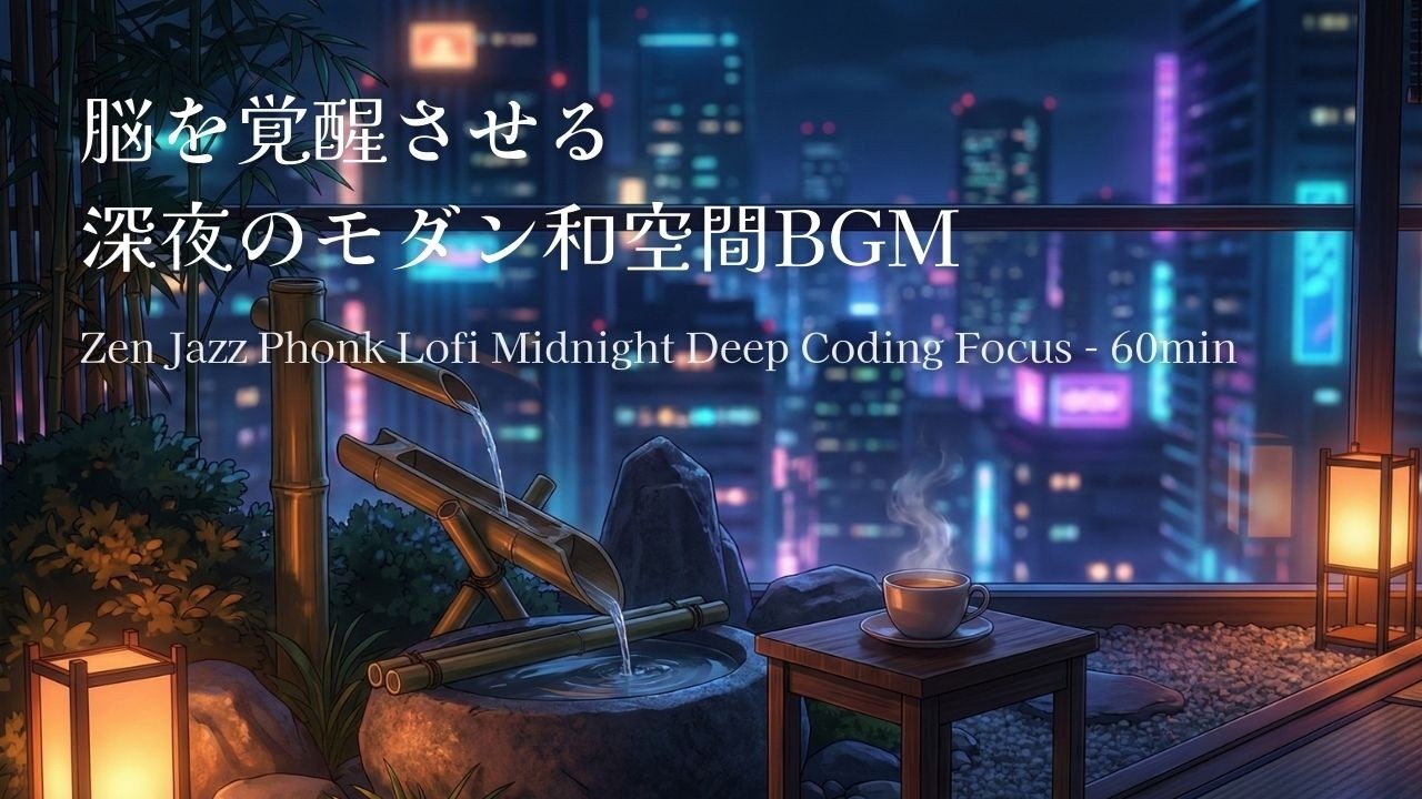 Zen Jazz Phonk Lofi 🌃 Midnight Deep Coding Focus | 脳を覚醒させる深夜のモダン和空間BGM