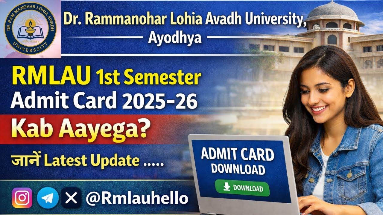 Rmlau 1st Semester Admit Card 2025-26 Kab Aayega? जानें Latest Update