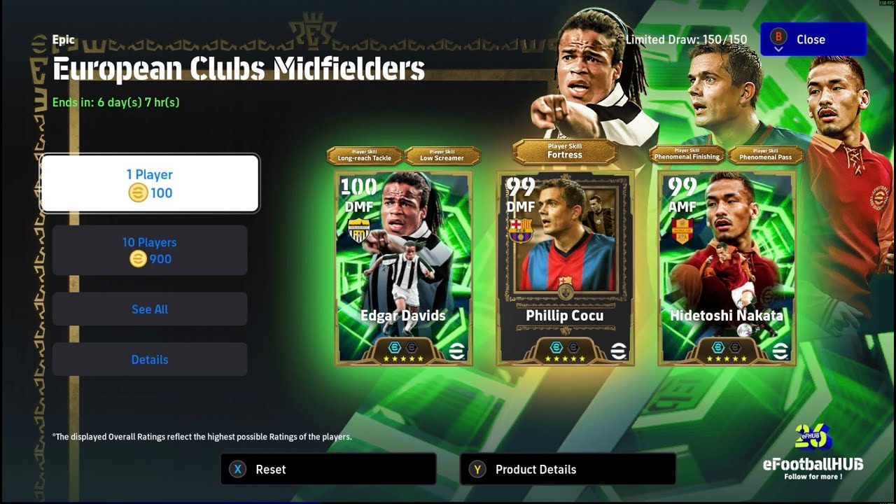NEW MIDFIELDERS EDGAR DAVIDS PACK SELECTION & RANK PUSH eFootball 26 Mobile